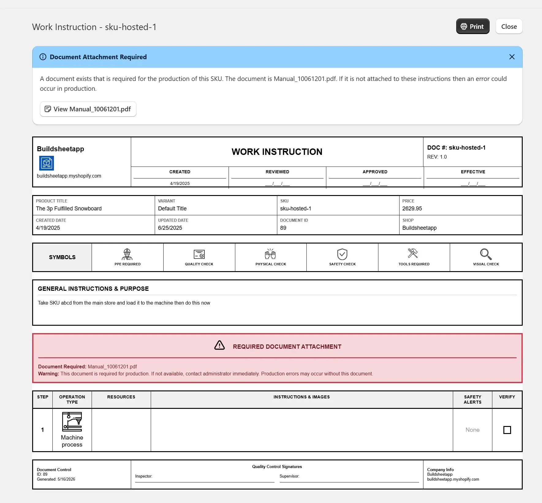 Buildsheet dashboard